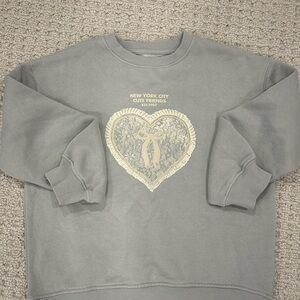 Zara Gray Kids Sweatshirt with Cream Heart Design